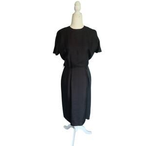 Women's Vintage 1950s Silk Little Black Dress Jonathan Logan Size Medium Pinup